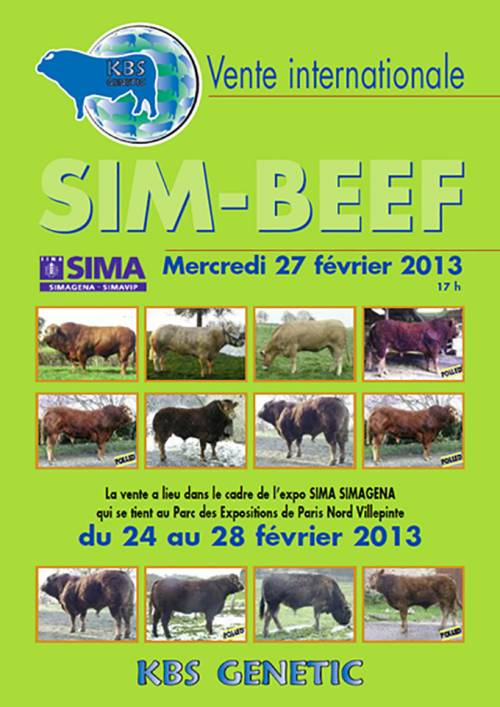 Catalogue for SIM BEEF Sale at Paris Show (27th of February)